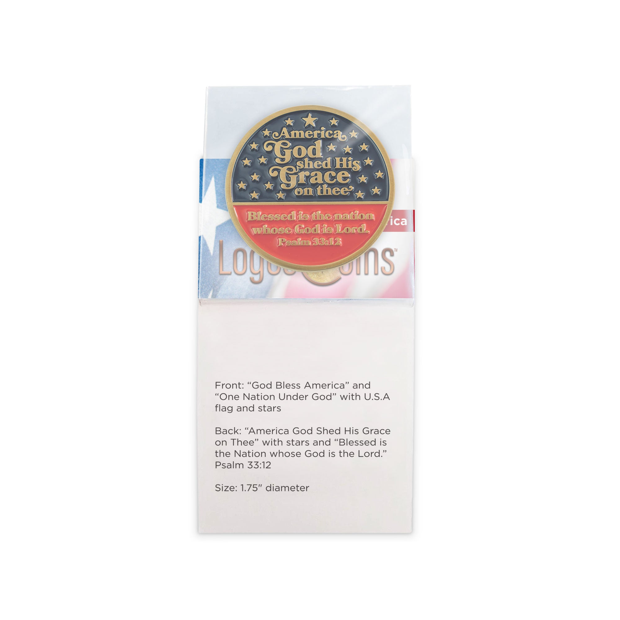 God Bless America Christian Religious Antique Gold Plated Coin