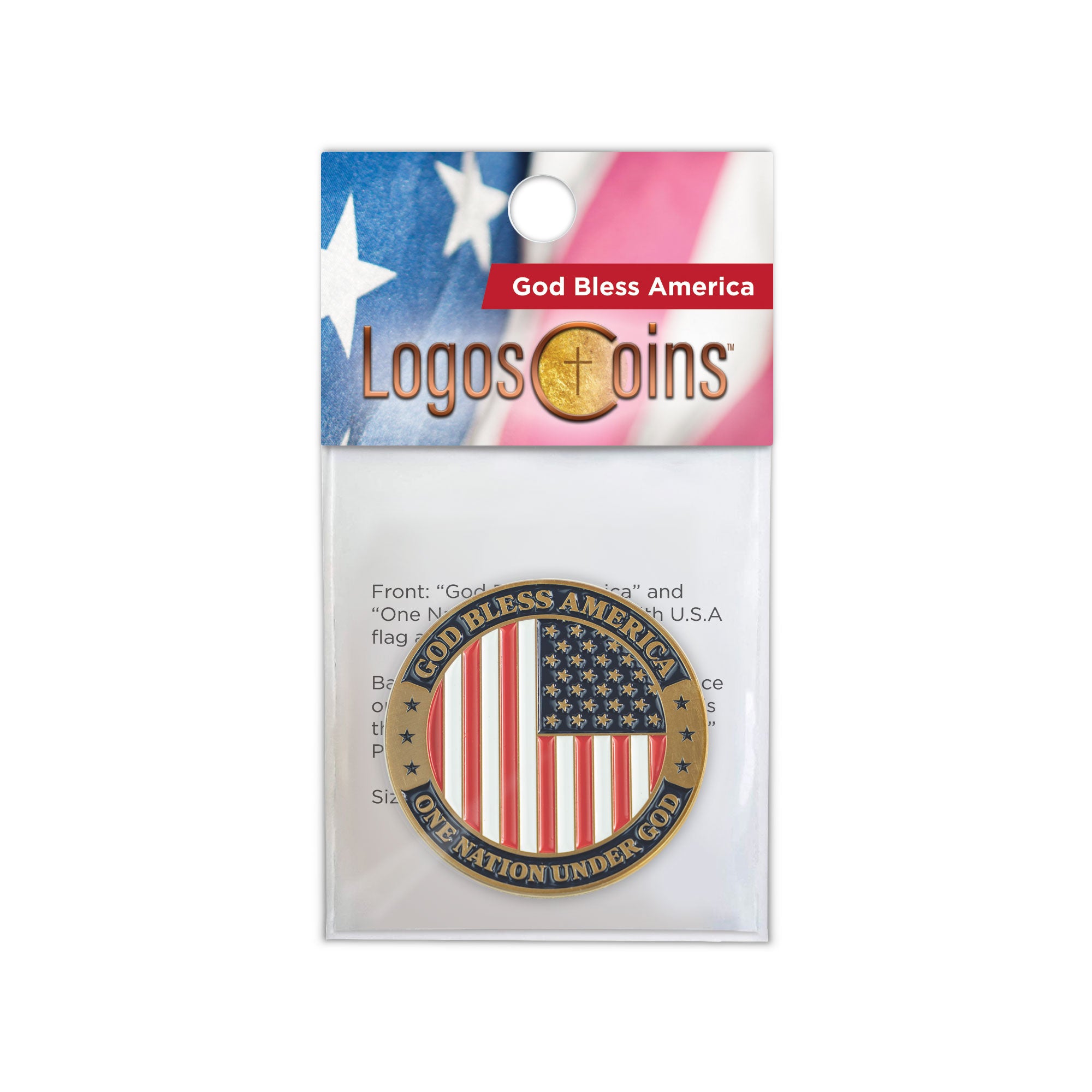 God Bless America Christian Religious Antique Gold Plated Coin