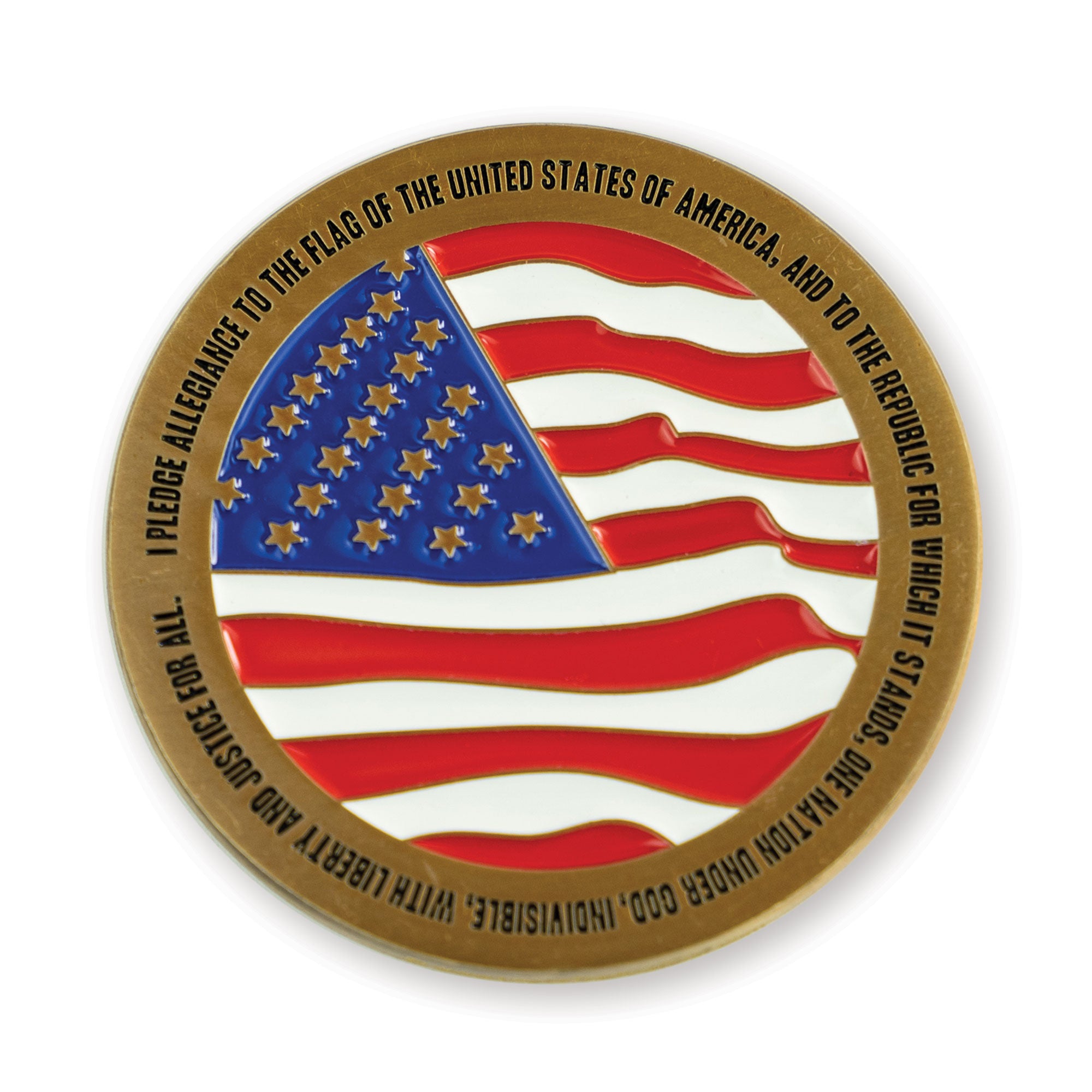Pledge of Allegiance Antique Gold Plated Coin
