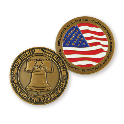 Pledge of Allegiance Antique Gold Plated Coin
