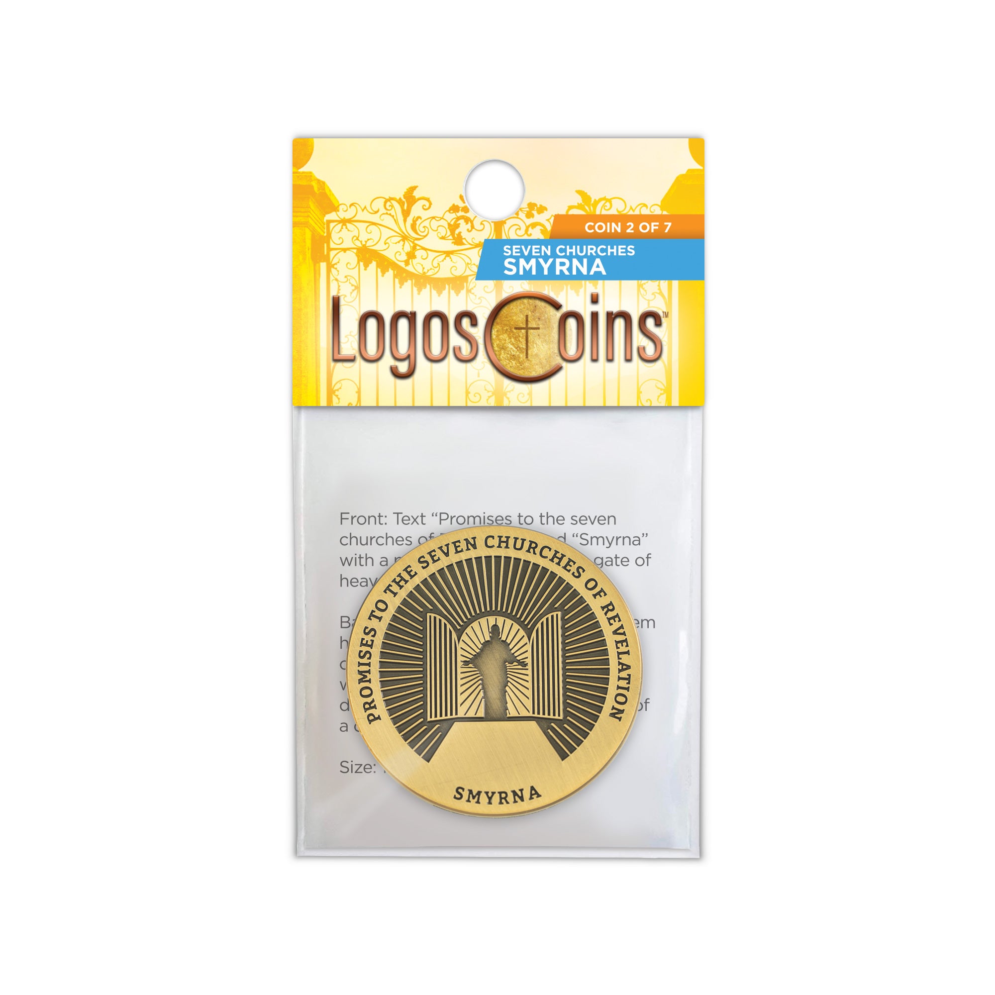 Smyrna, Seven Churches of Revelation Antique Gold Plated Challenge Coin Antique Gold Plated Prayer Gift