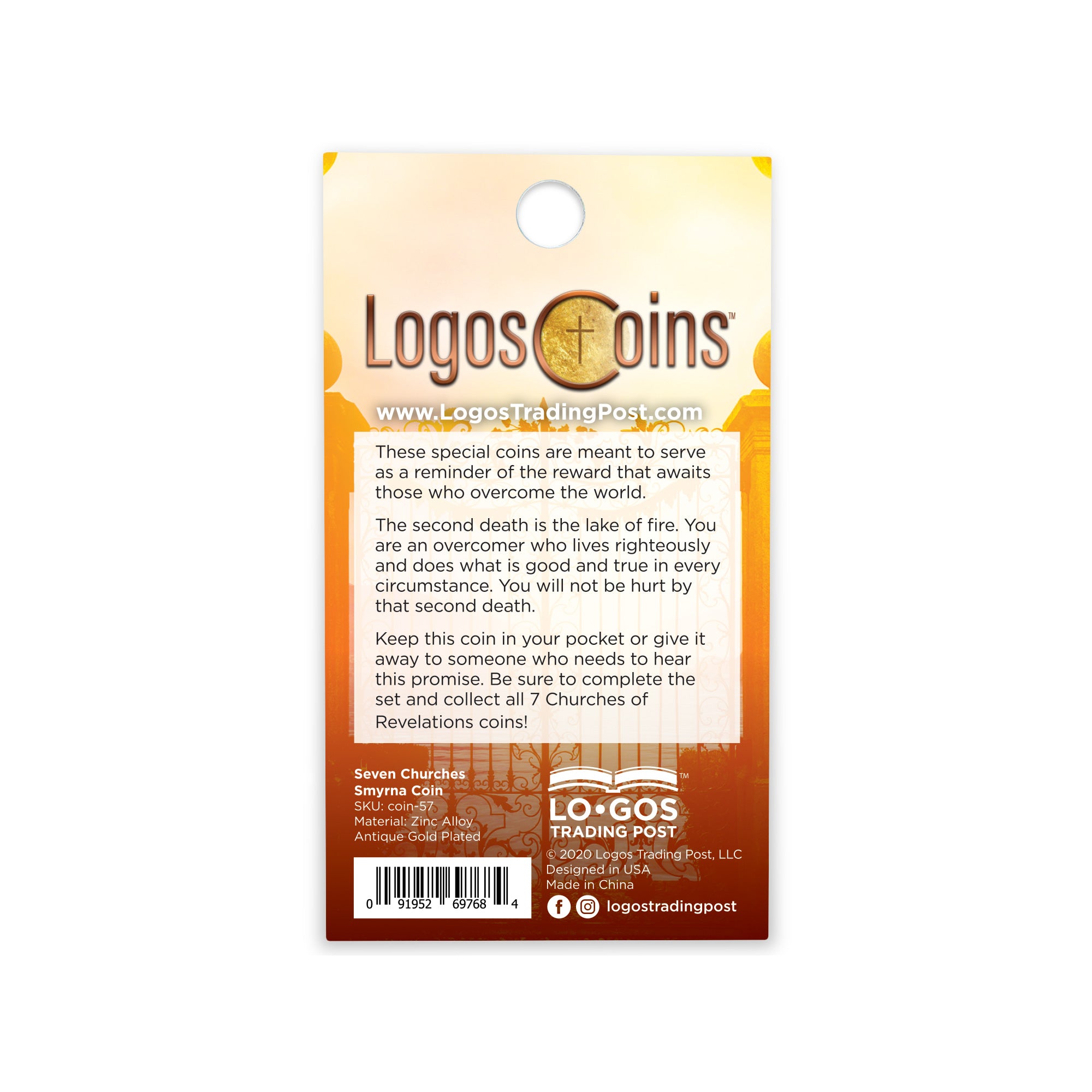 Smyrna, Seven Churches of Revelation Antique Gold Plated Challenge Coin Antique Gold Plated Prayer Gift