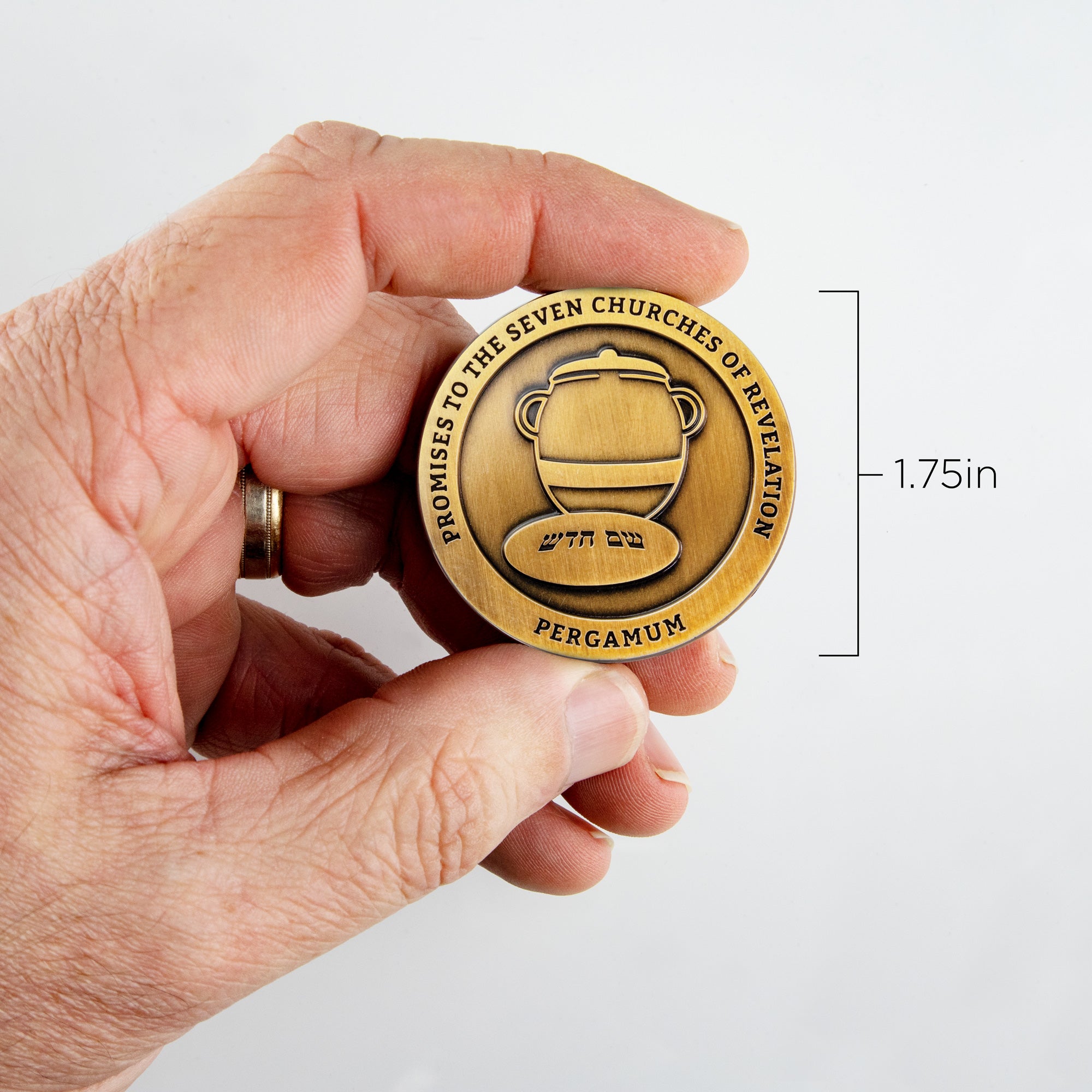 Pergamum, Seven Churches of Revelation Antique Gold-Color Plated Challenge Coin