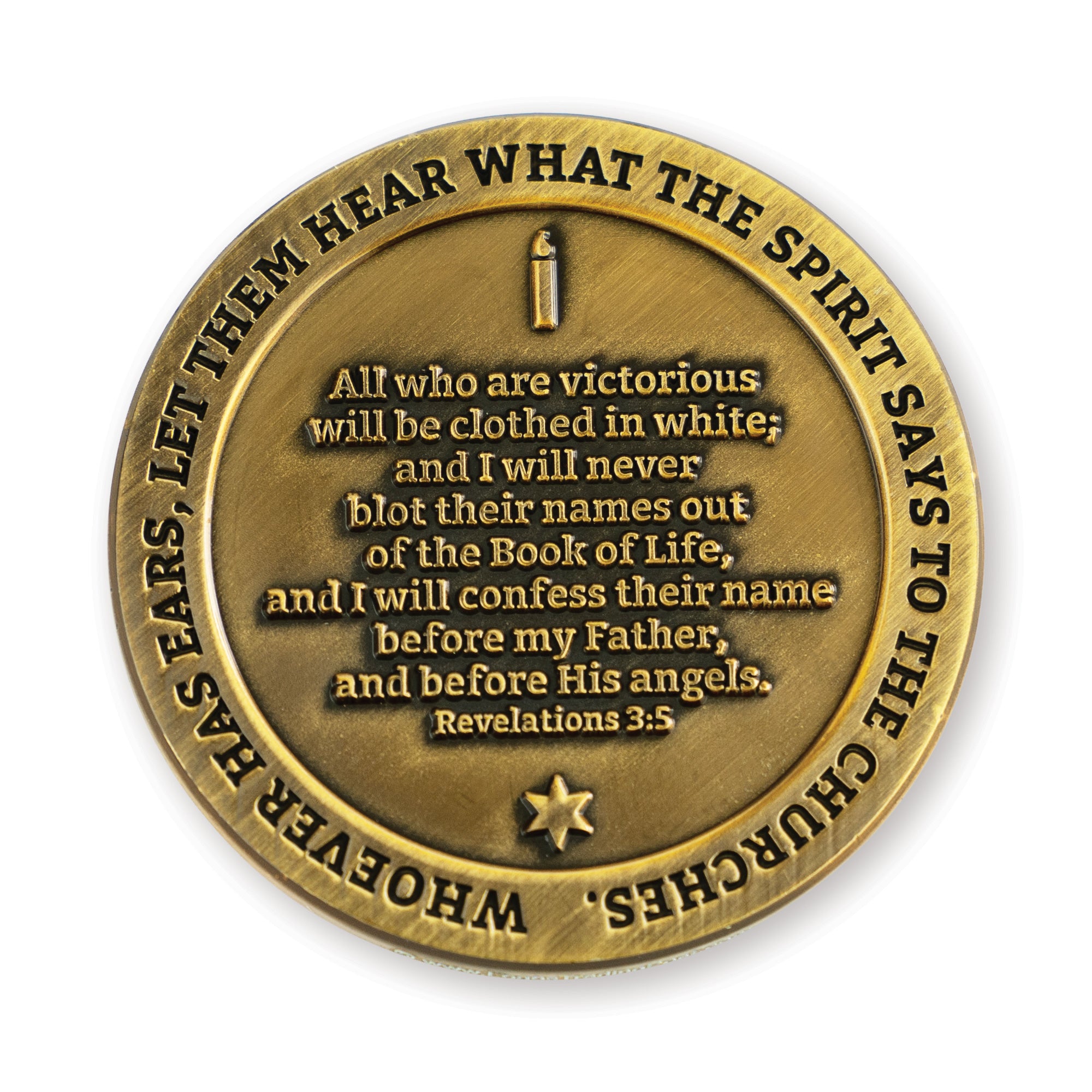 Sardis, Seven Churches of Revelation Challenge Antique Gold Plated Coin