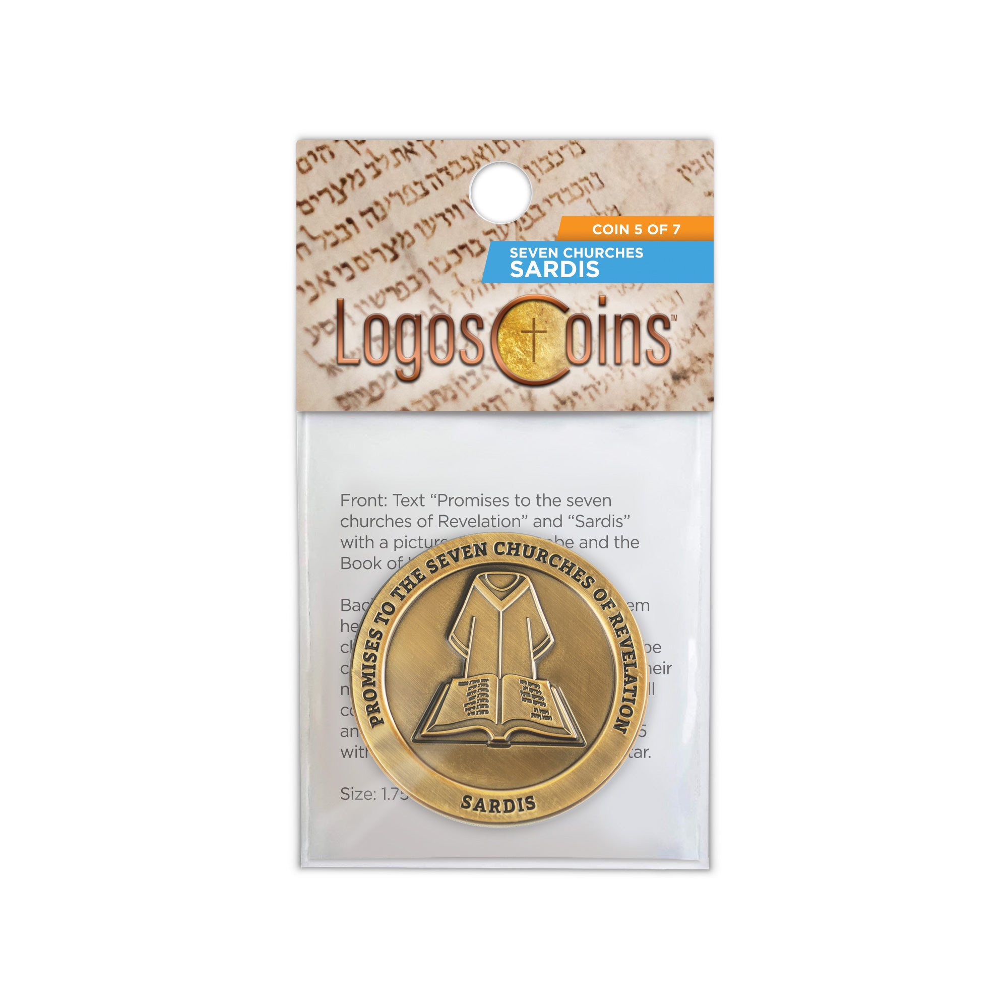 Sardis, Seven Churches of Revelation Challenge Antique Gold Plated Coin
