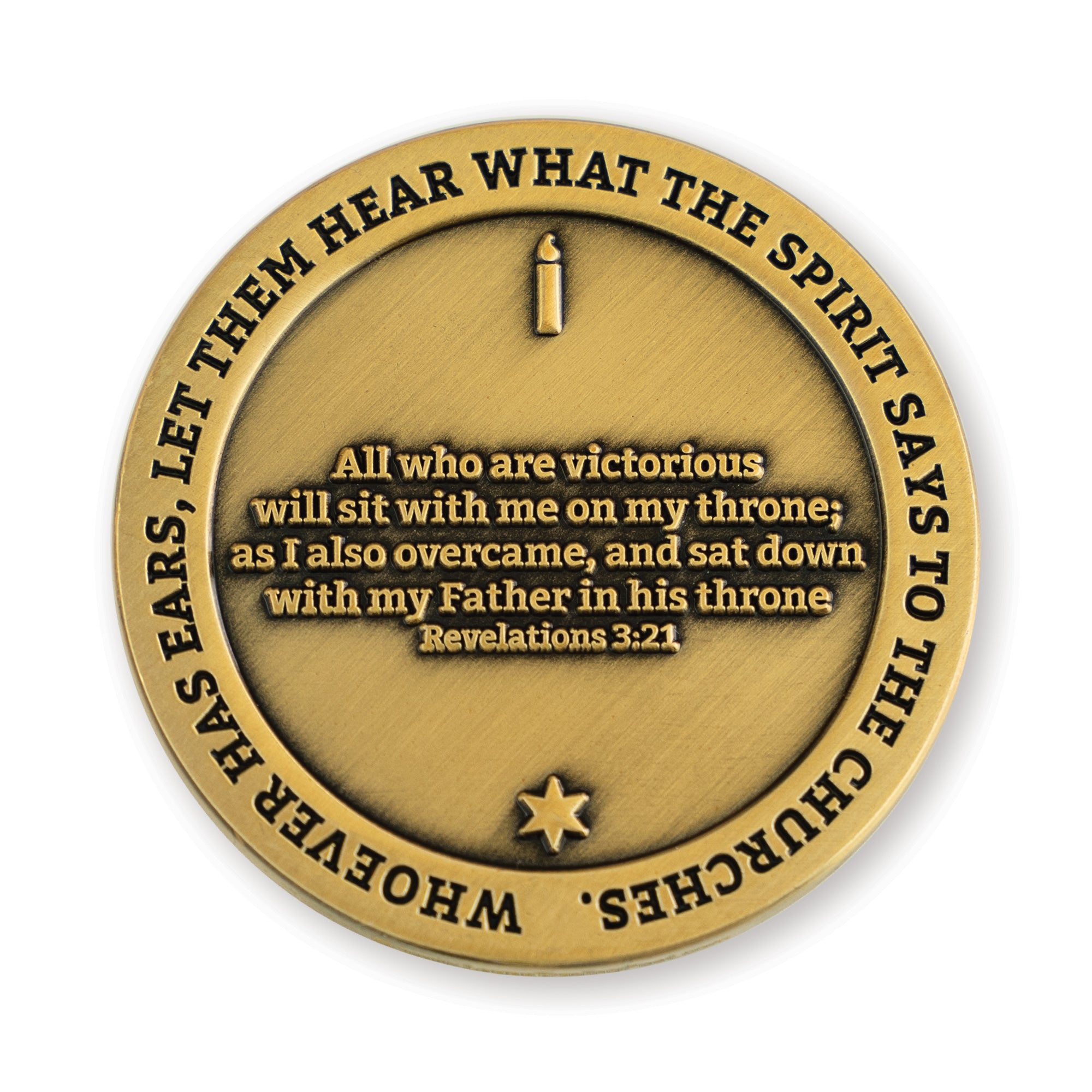 Laodicea, Seven Churches of Revelation Antique Gold Plated Challenge Coin