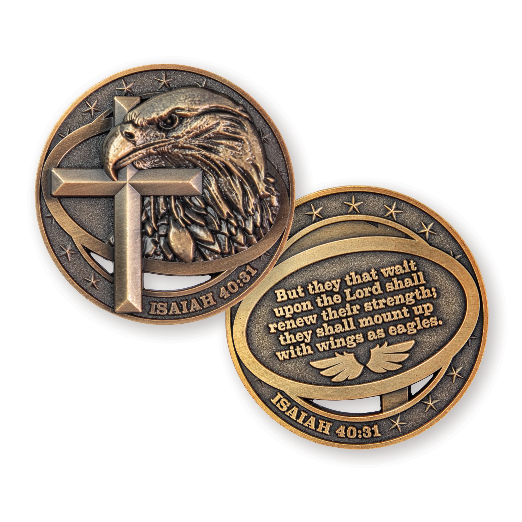 Eagle and Cross – Isaiah 40:31 Challenge Coin
