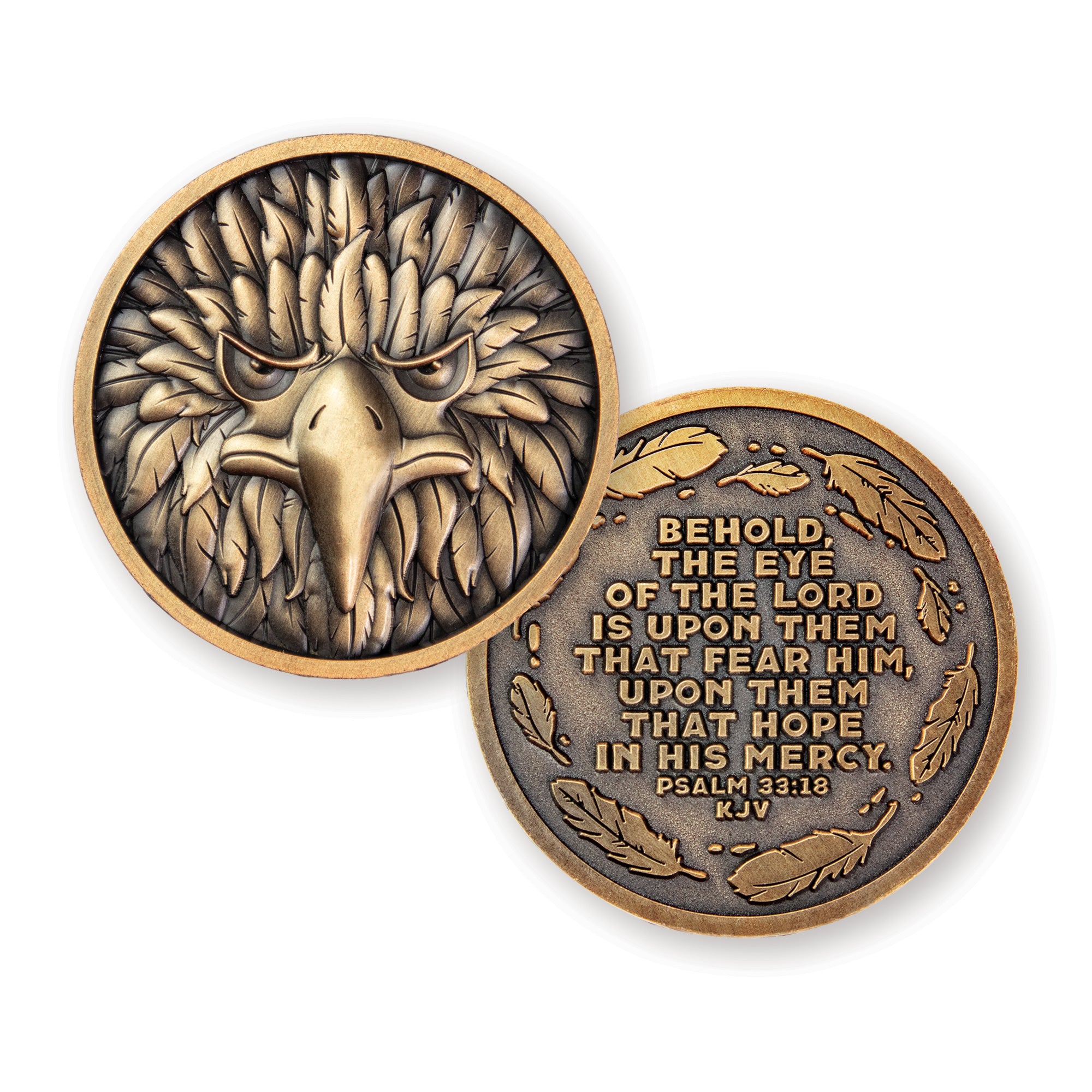 Eye of the Lord, Eagle’s Face – Psalm 33:18 KJV Challenge Coin