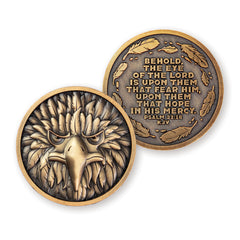 Eye of the Lord, Eagle’s Face – Psalm 33:18 KJV Challenge Coin