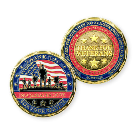 Thank You Veterans Christian Coin - John 15:13