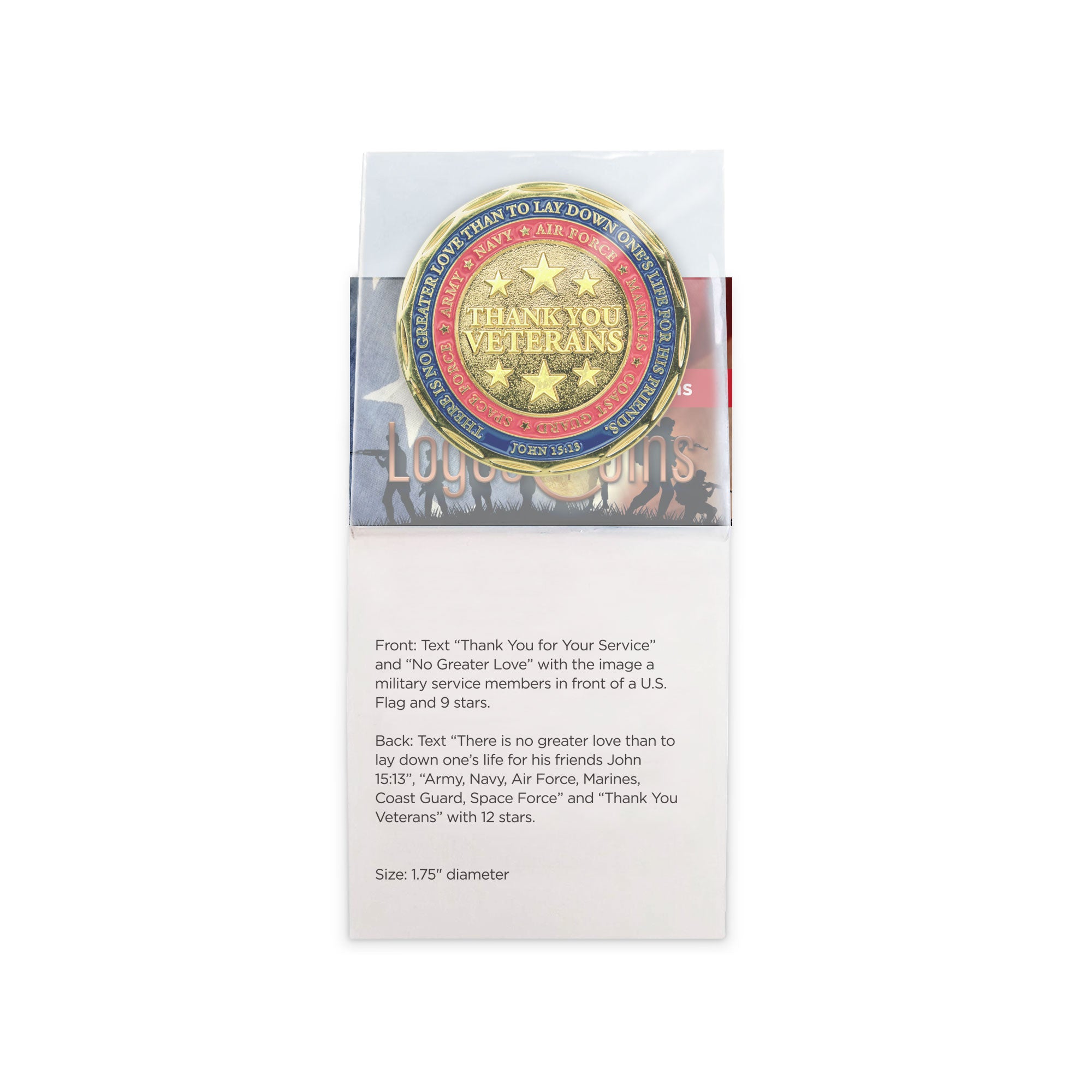 Thank You Veterans Christian Coin - John 15:13