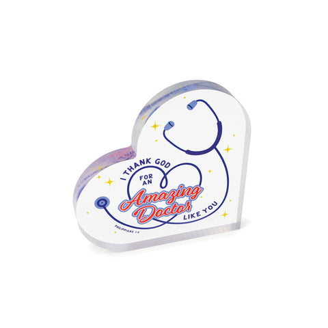 Amazing Doctor Acrylic Heart Plaque – Philippians 1:3