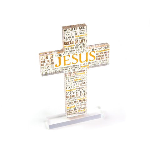 Names of Jesus Acrylic Cross Plaque