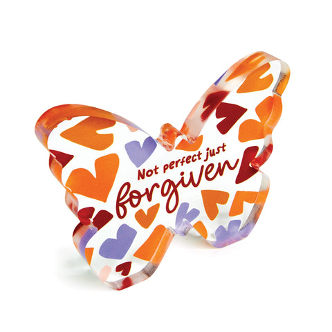Not Perfect Just Forgiven Acrylic Butterfly Plaque
