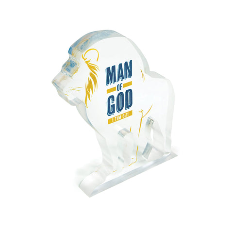 Man of God Acrylic Lion Plaque – 1 Tim 6:11