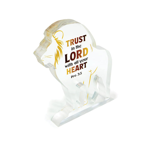 Trust in the Lord Acrylic Lion Plaque – Pro 3:5