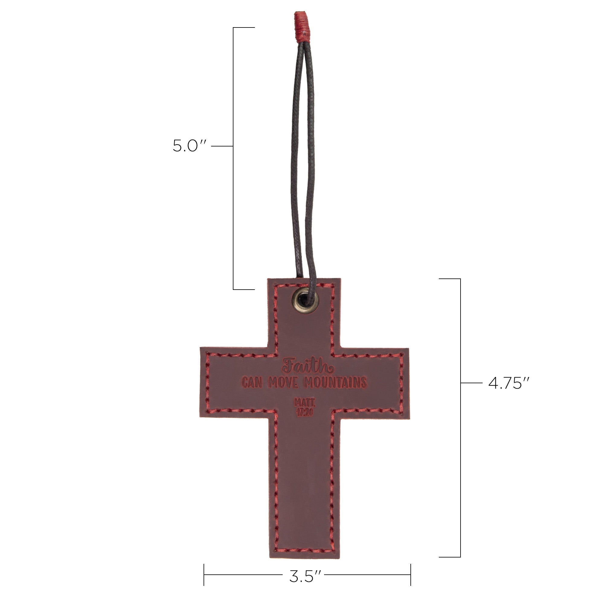 Faith Can Move Mountains Leather Wall Cross – Matt. 17:20