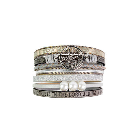 Cuff Bracelet Gray – Blessed, Jer 17:7-8