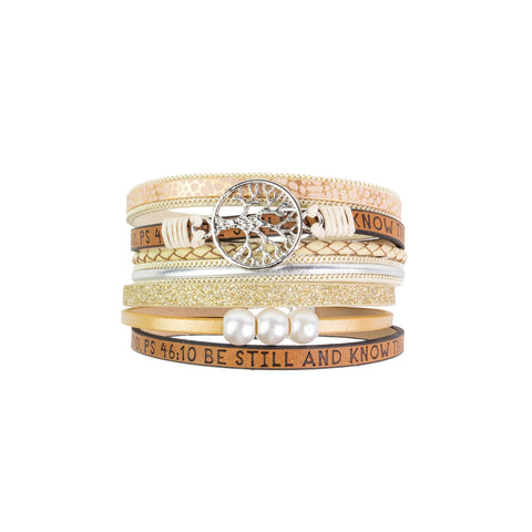Cuff Bracelet Tan – Be Still, Ps 46:10