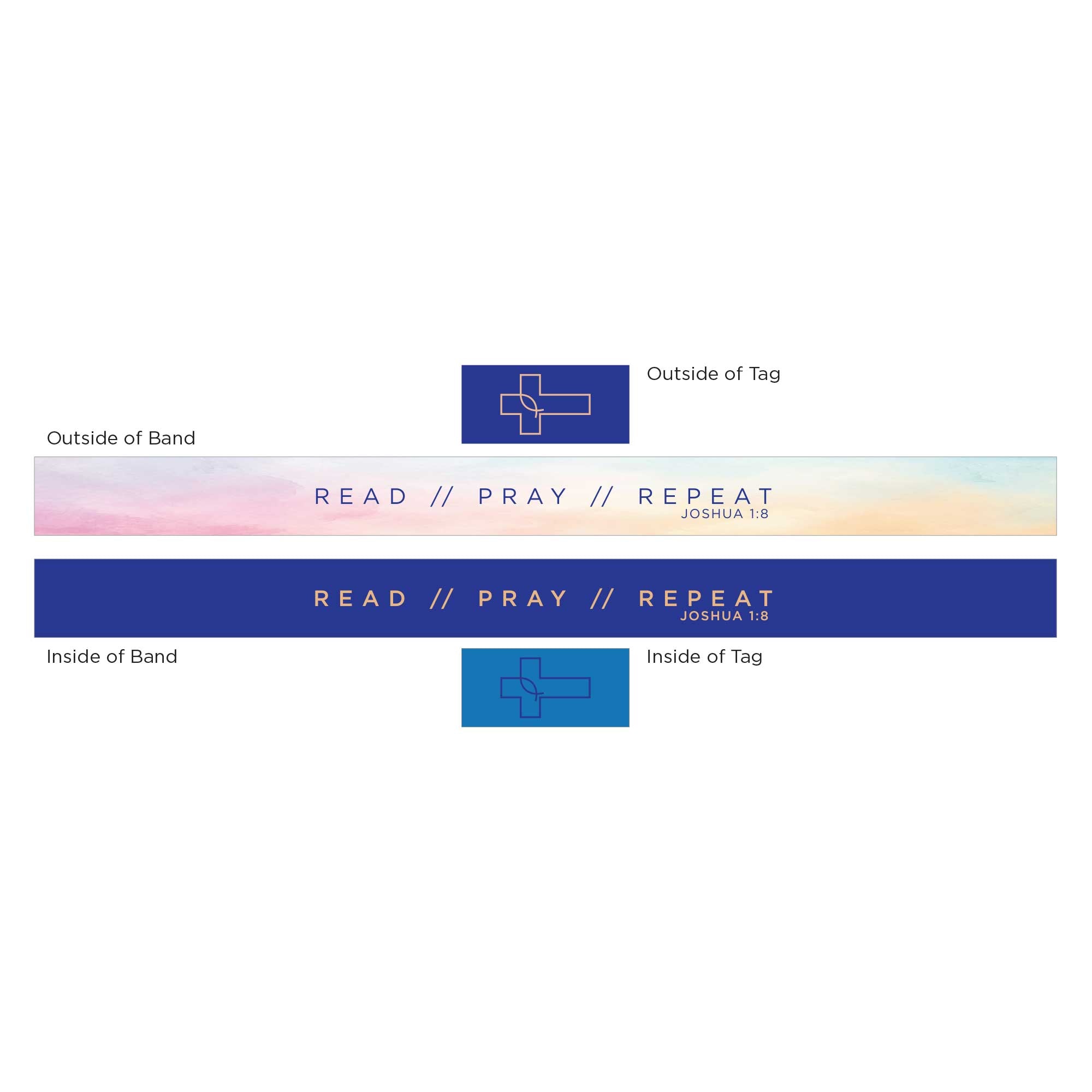 Logos Tap Stretch Bracelet - Blue - Clouds, Joshua 1:8