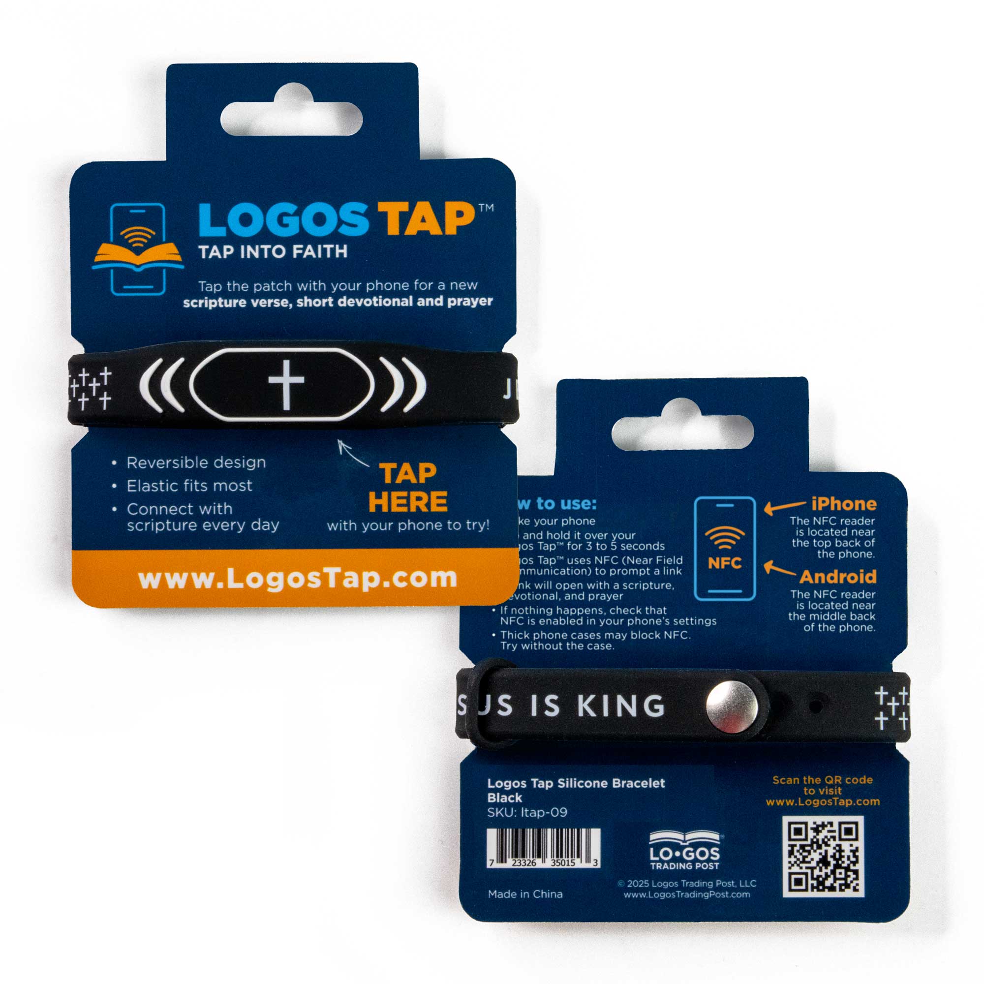 Logos Tap Silicone Bracelet - Black
