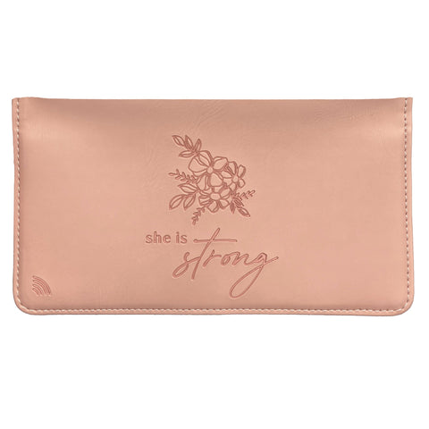 Logos Tap Slim Wallet - She is Strong, Proverbs 31:25