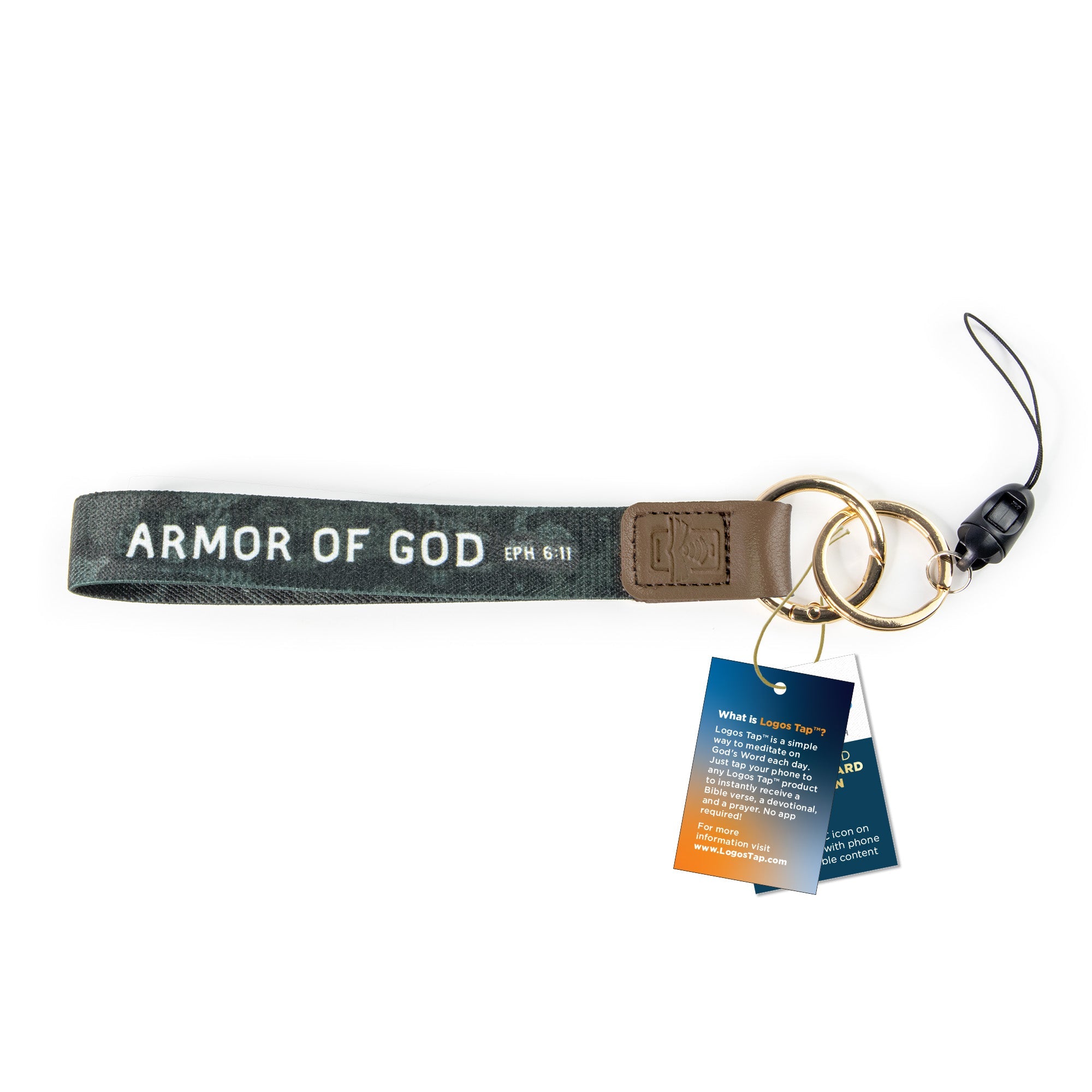 Logos Tap Wrist Lanyard Keychain - Armor of God, Eph 6:11