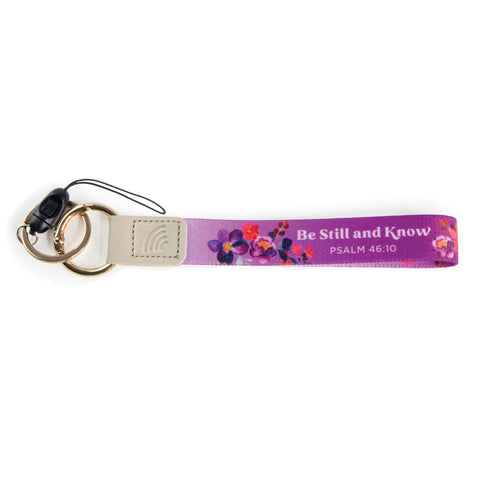 Logos Tap Wrist Lanyard Keychain - Be Still, Psalm 46:10
