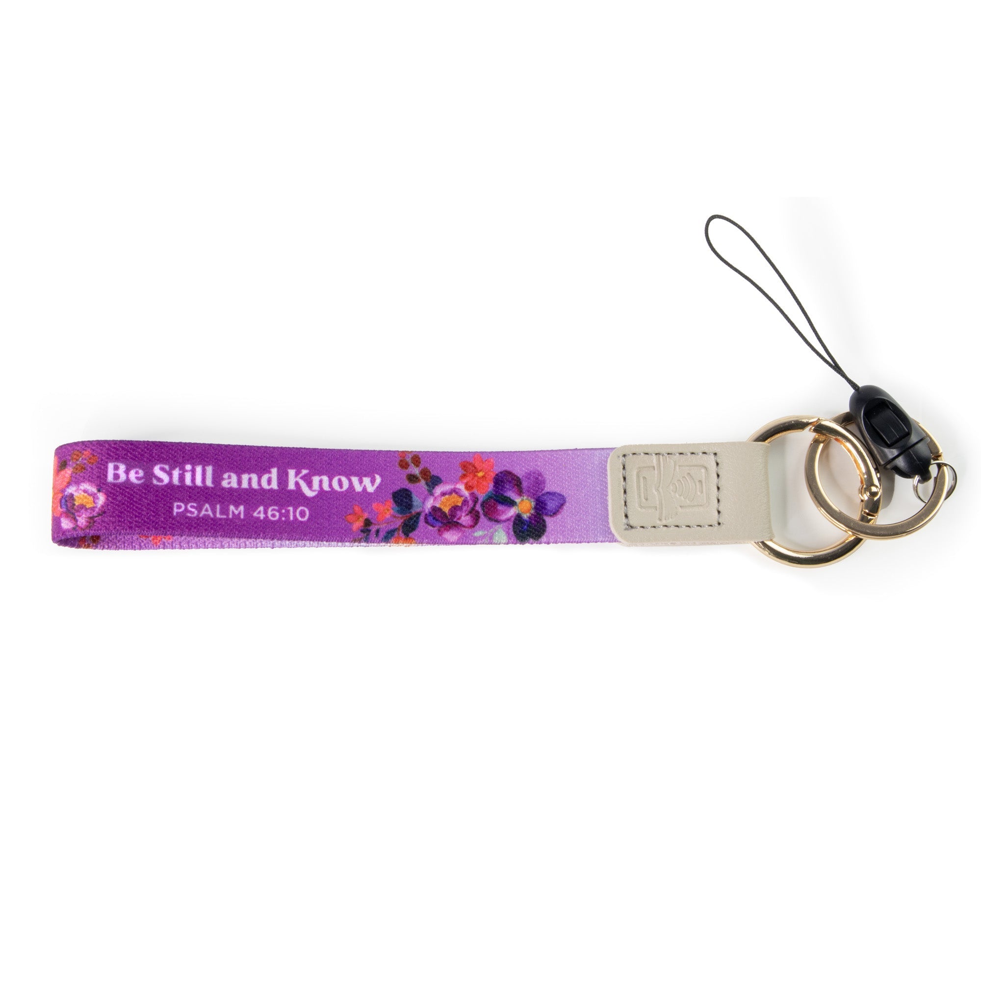 Logos Tap Wrist Lanyard Keychain - Be Still, Psalm 46:10