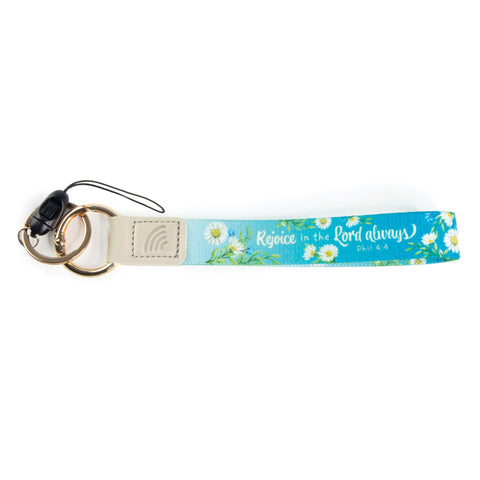 Logos Tap Wrist Lanyard Keychain - Rejoice, Phil 4:4