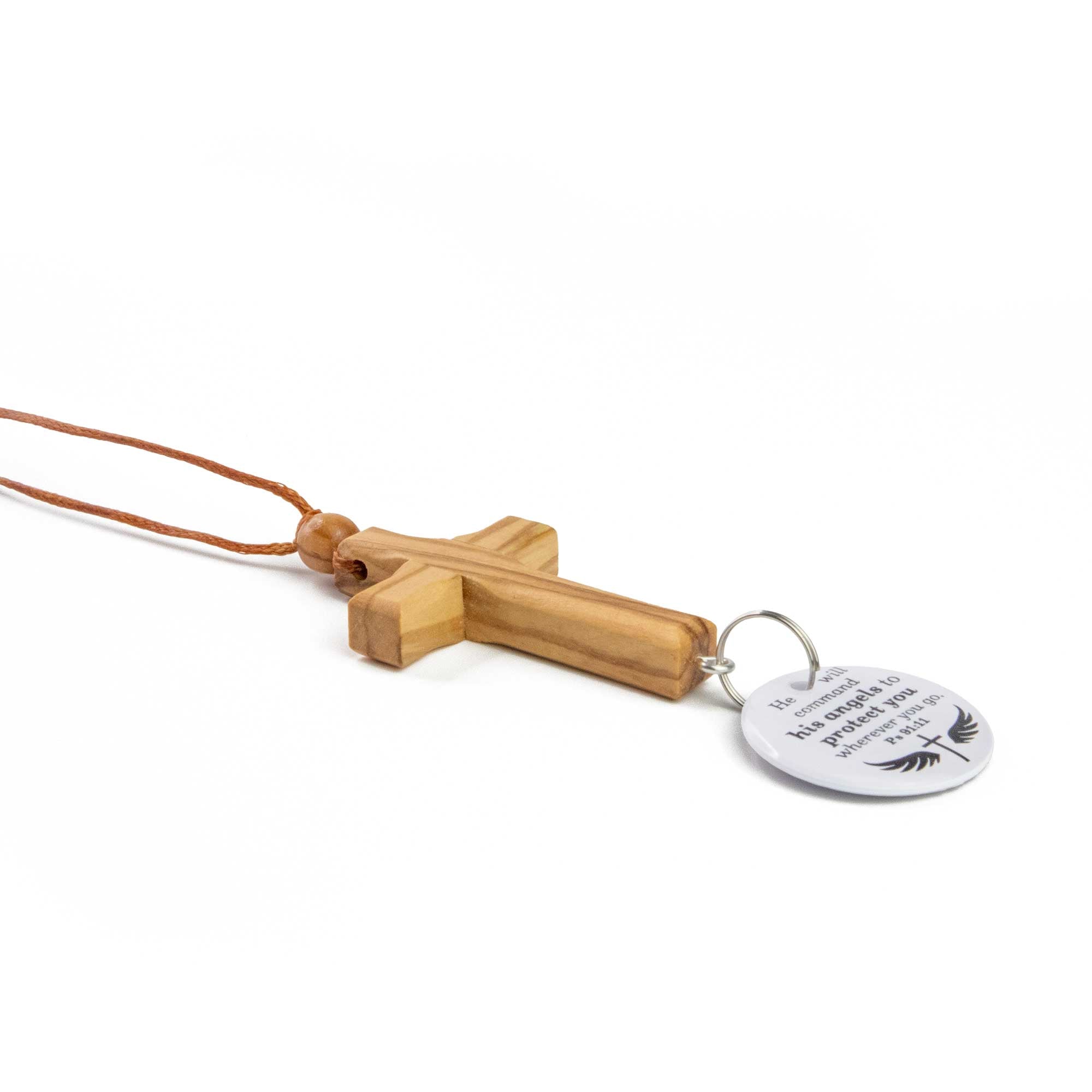 Logos Tap Car Charm Cross - His Angels, Ps 91:11