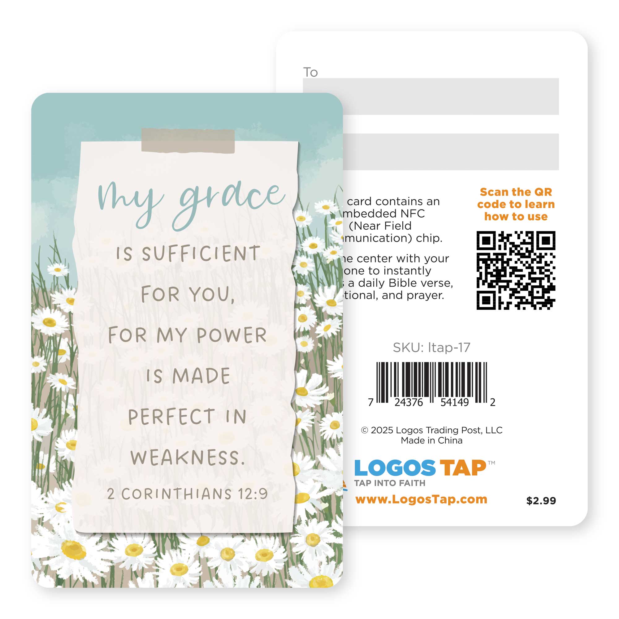 Logos Tap Wallet Card - My Grace, 2 Corinthians 12:9