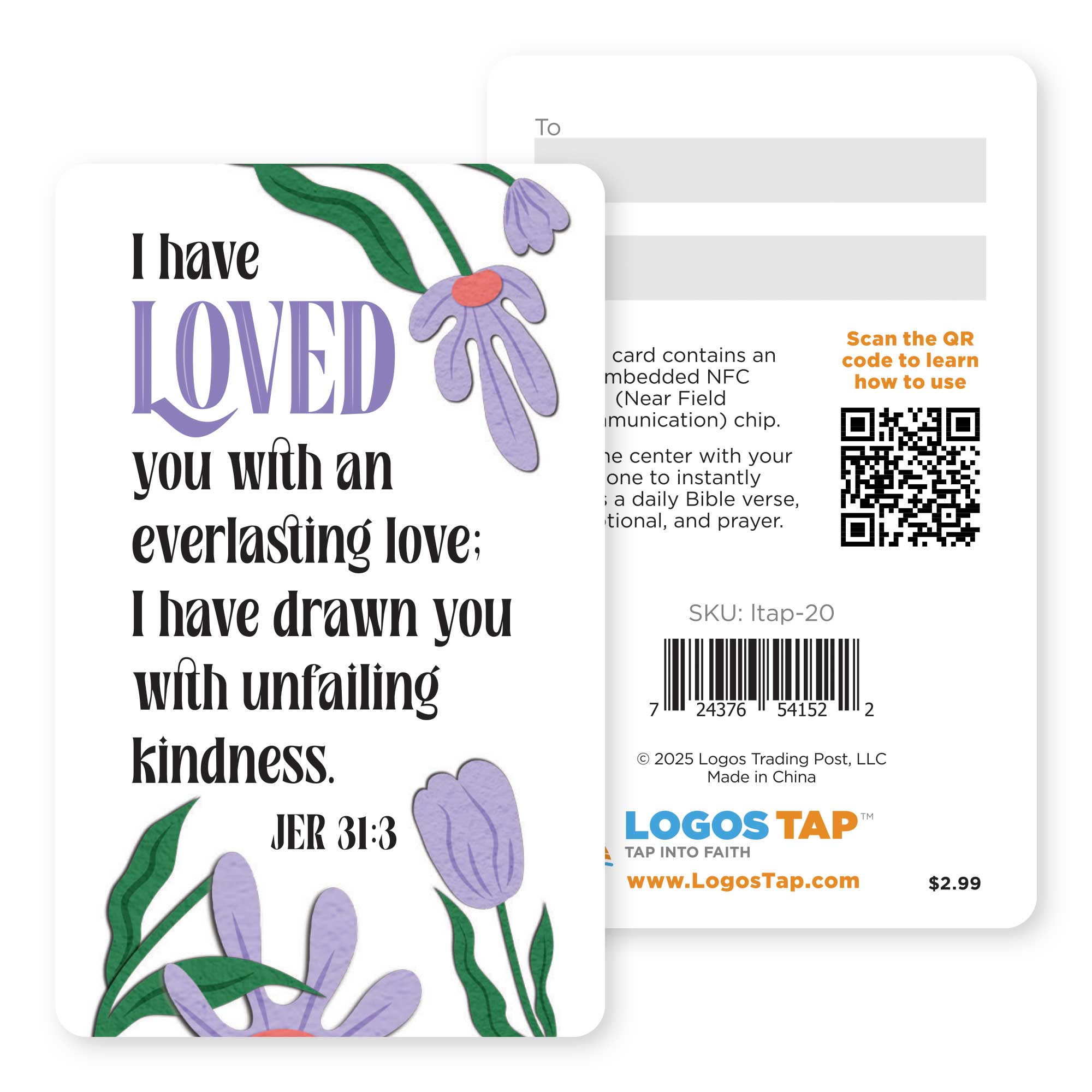 Logos Tap Wallet Card - Loved, Jer 31:3