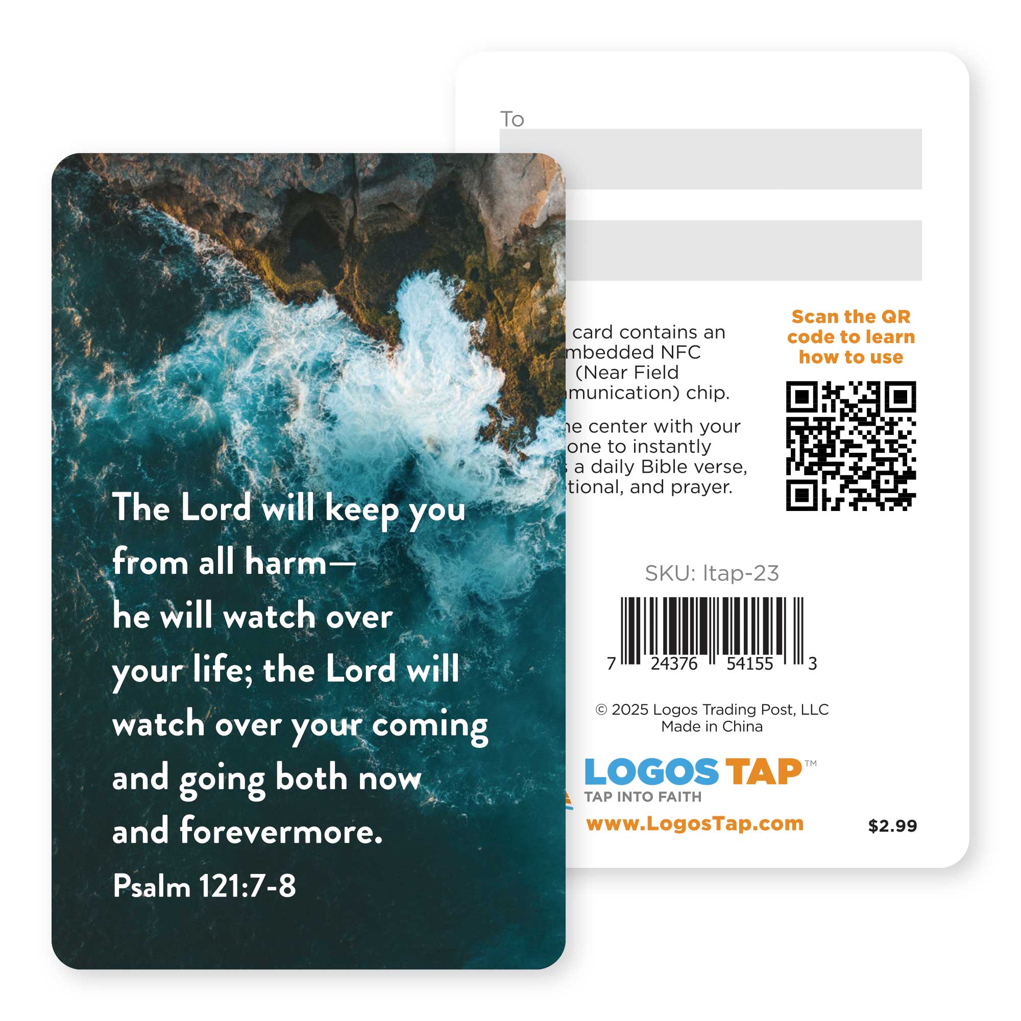 Logos Tap Wallet Card - He Will Watch Over You, Psalm 121:7-8