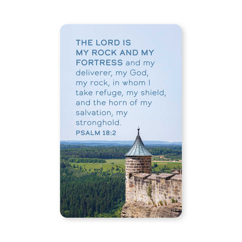 Logos Tap Wallet Card - My Rock and My Fortress, Psalm 18:2