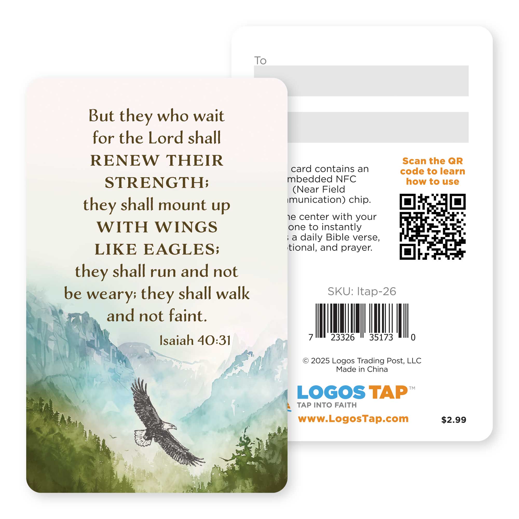 Logos Tap Wallet Card - Renew Their Strength, Isaiah 40:31