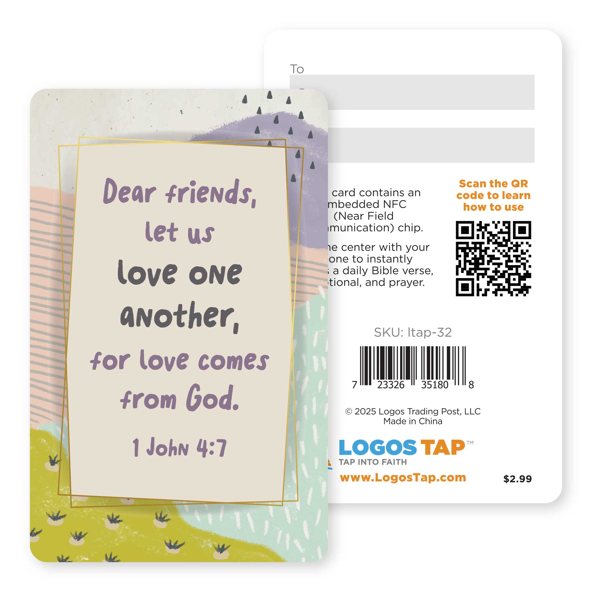 Logos Tap Wallet Card - Love One Another, 1 John 4:7