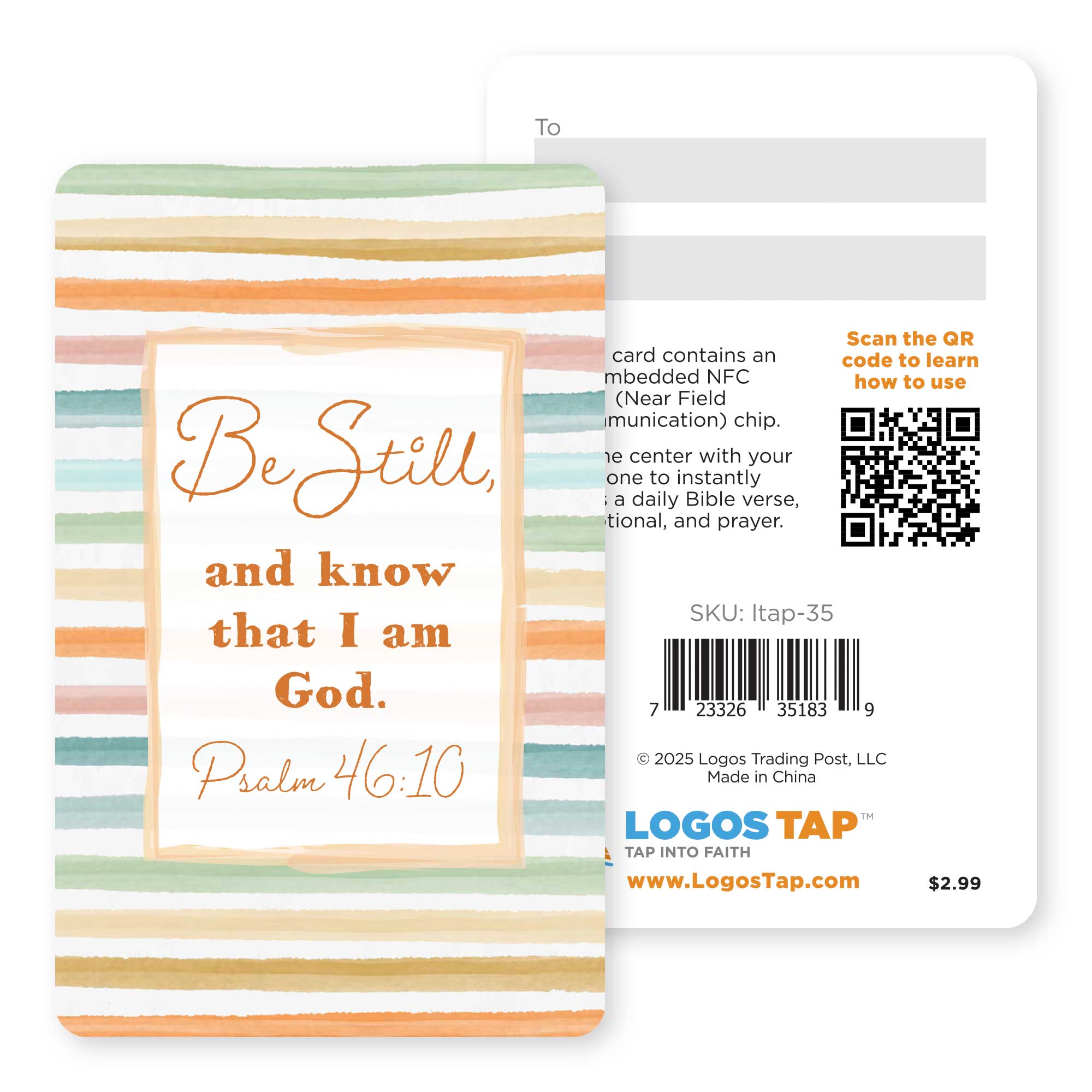Logos Tap Wallet Card - Be Still, Psalm 46:10