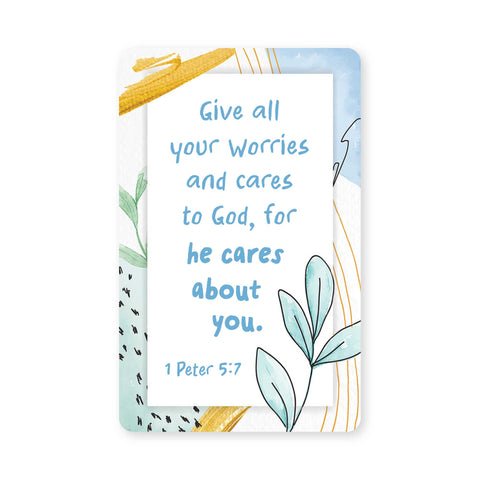 Logos Tap Wallet Card - He Cares About You, 1 Peter 5:7
