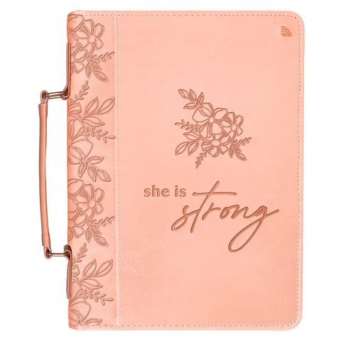 Logos Tap Bible Cover Large - She is Strong, Pro 31:25