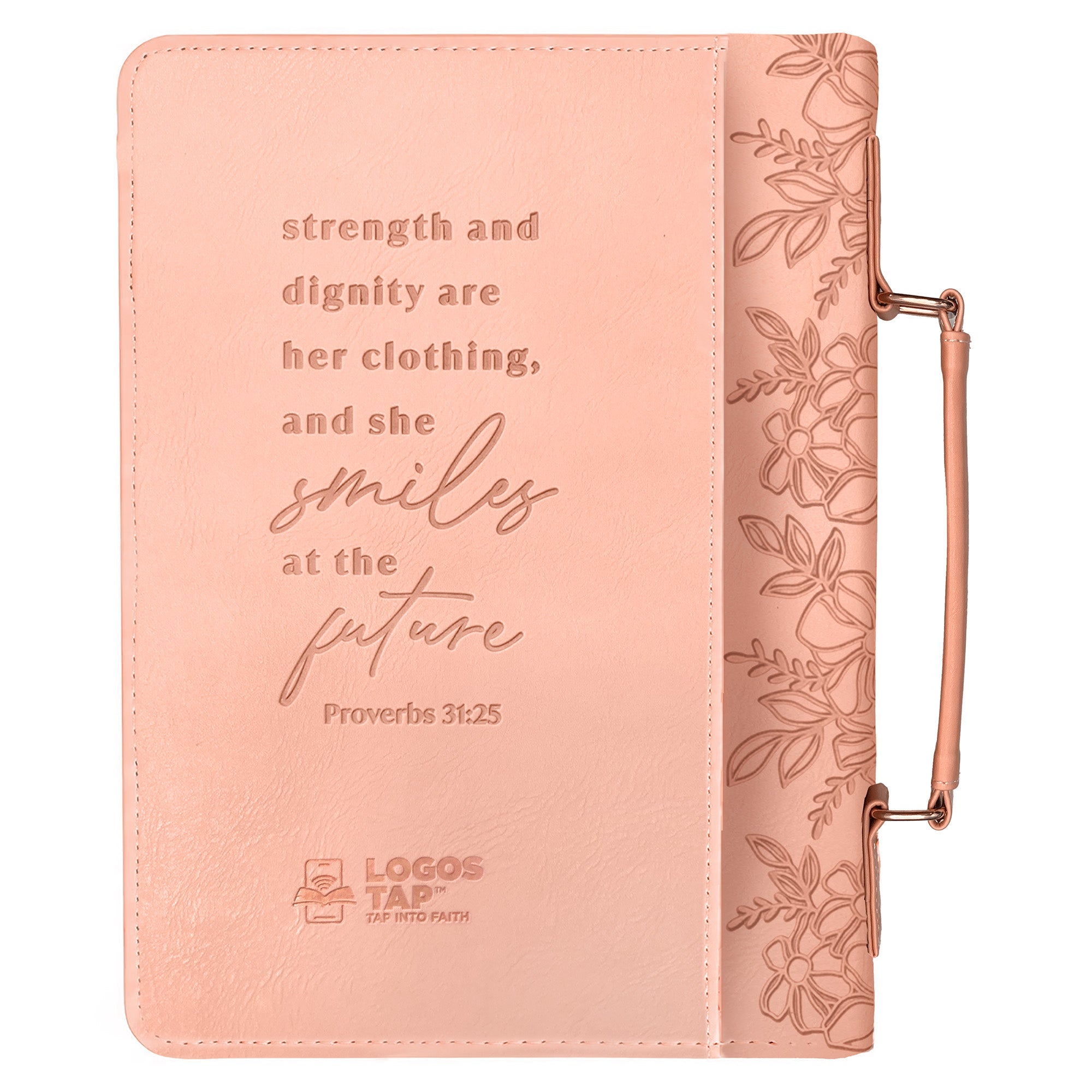 Logos Tap Bible Cover Large - She is Strong, Pro 31:25