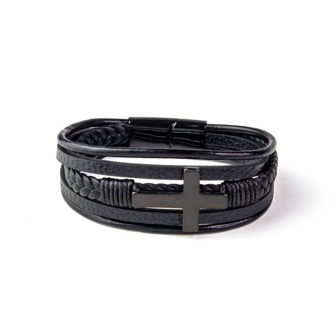 Stainless Steel Jewelry - Leather Band Bracelets