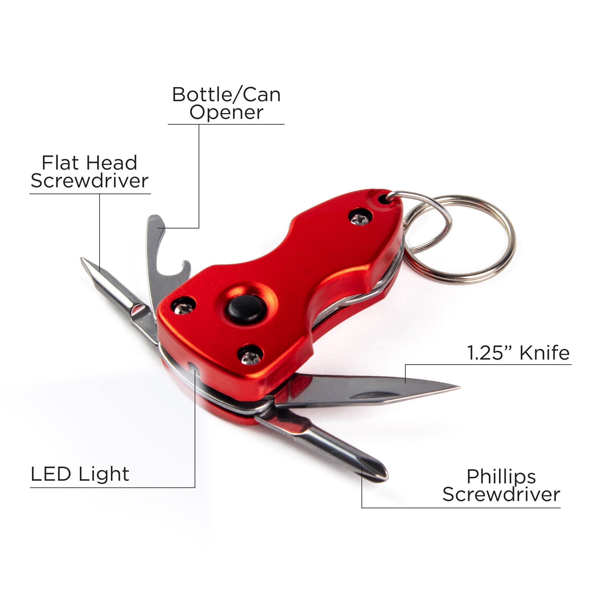 Keychain Multi-Tools With LED - Man of God: 1 Tim. 6:11