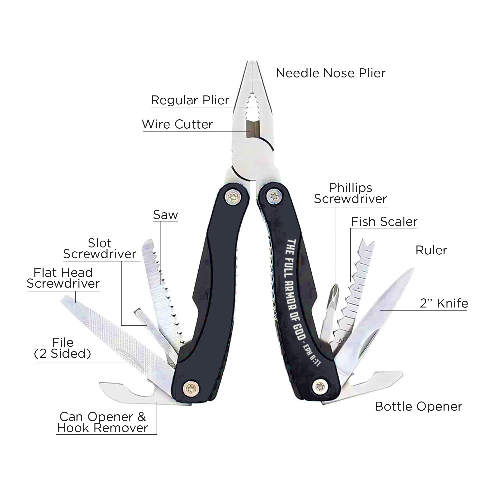 Catholic Tools 14-in-1 Scripture Multi-Tools - The Full Armor of God: Eph. 6:11 ...
