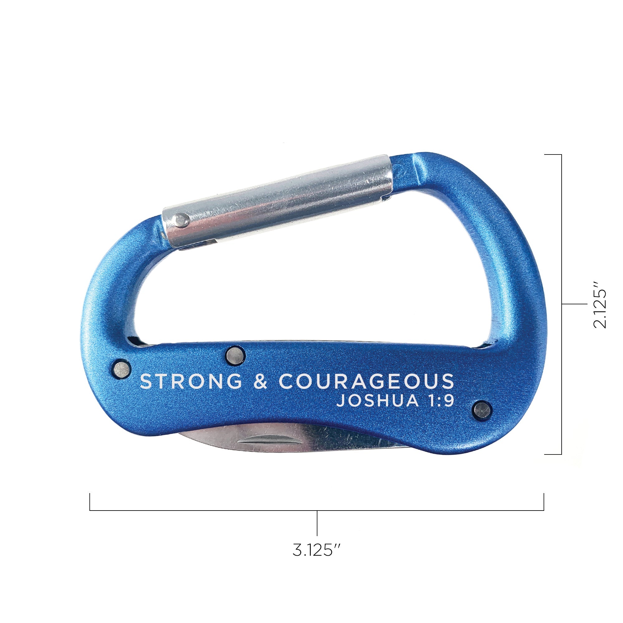 Carabiner Multi-Tool - Strong and Courageous, Joshua 1:9