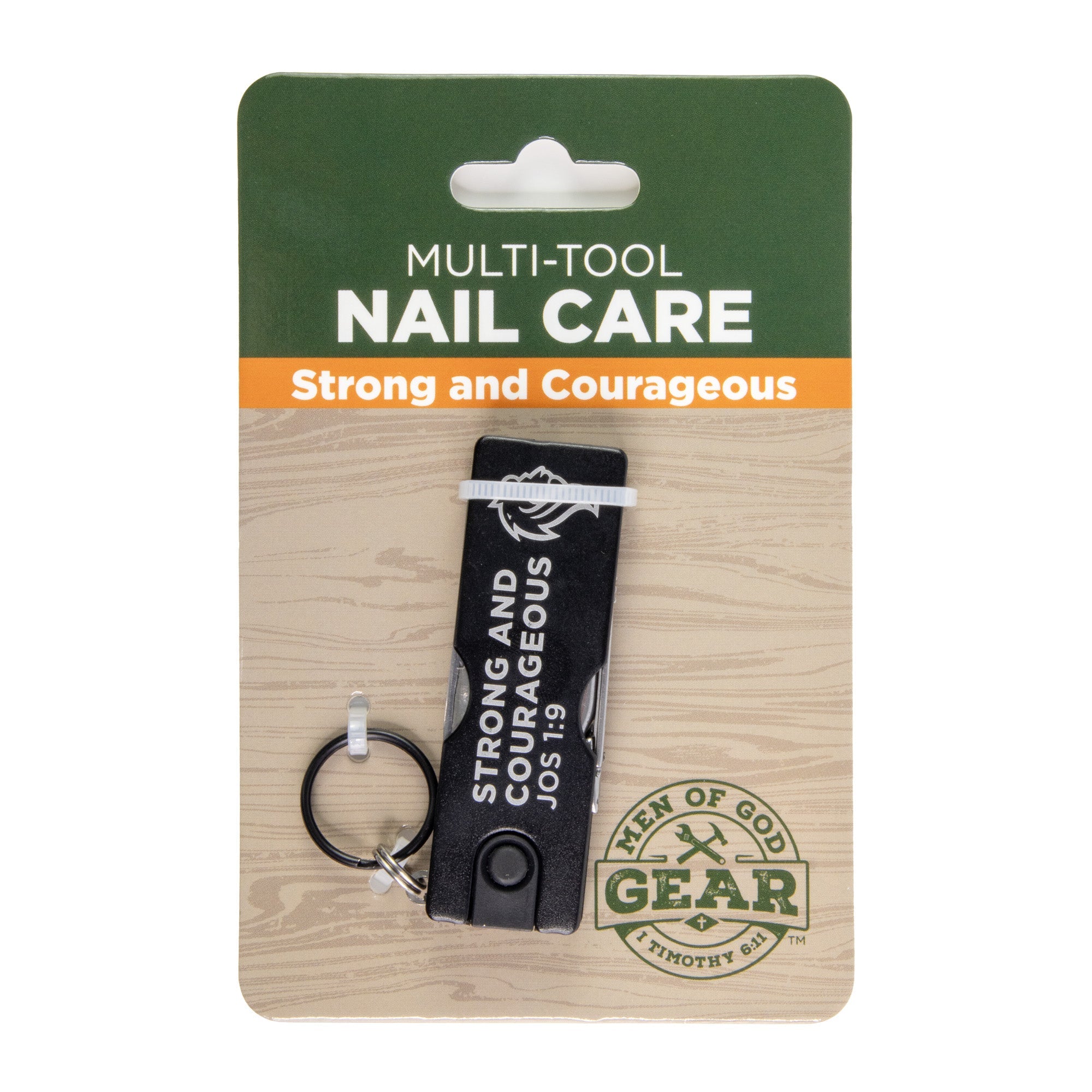 Nail Multi-Tool Black - Strong & Courageous, Jos 1:9