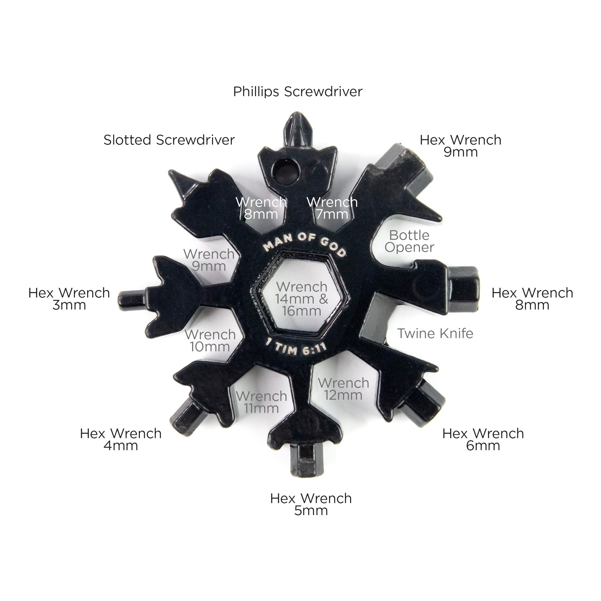 Snowflake 18-in-1 Tool - Man of God, 1 Tim 6:11