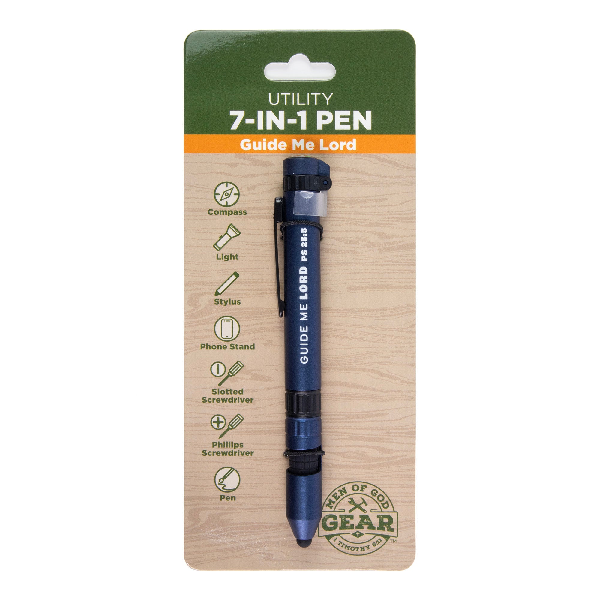 Utility 7-in-1 Pen Blue - Guide Me Lord, Ps 25:5