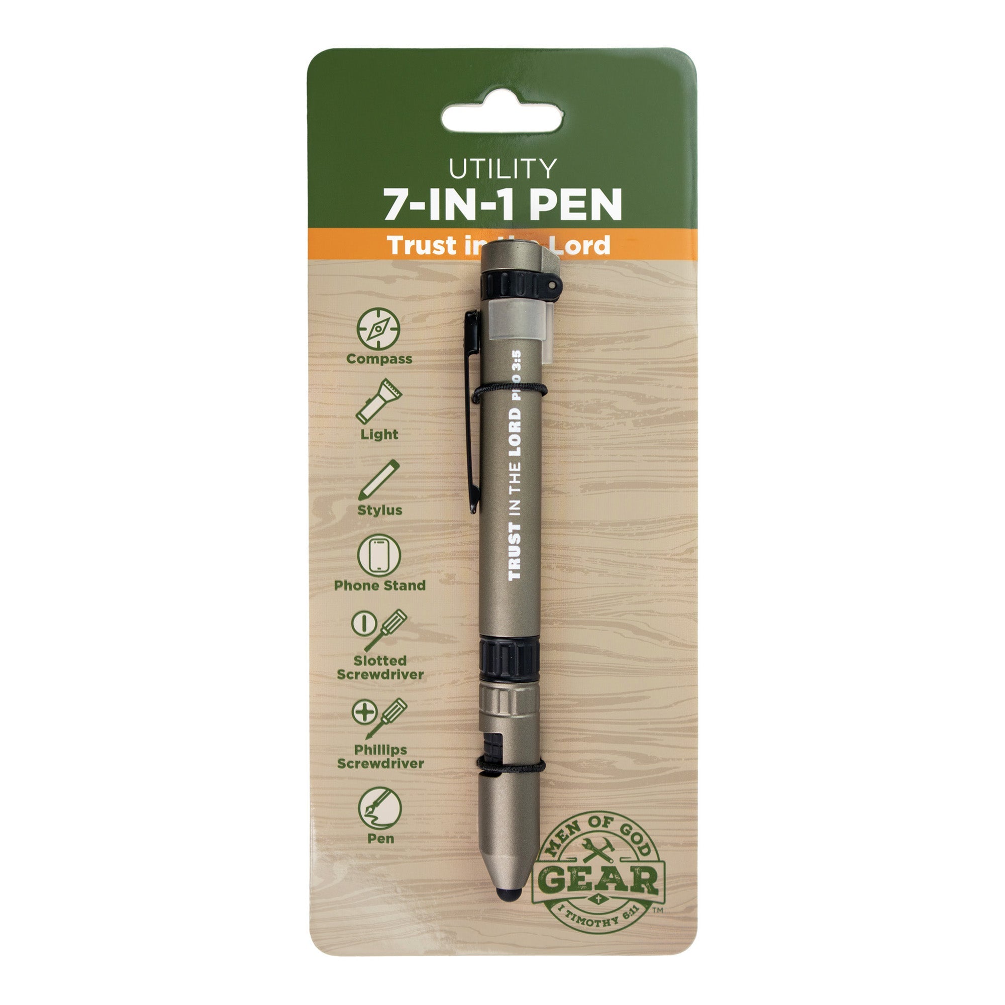 Utility 7-in-1 Pen Gray - Trust in the Lord, Pro 3:5