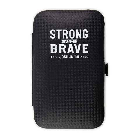 Manicure Set Mens - Strong and Brave, Jos 1:9